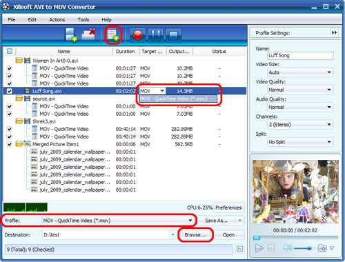 Xilisoft AVI to MOV Converter