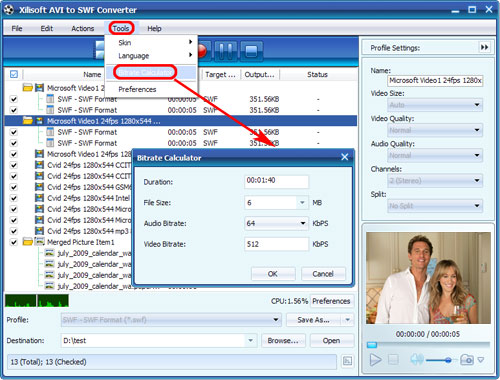 Xilisoft AVI to SWF Converter