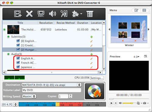 DivX to DVD burning Mac software