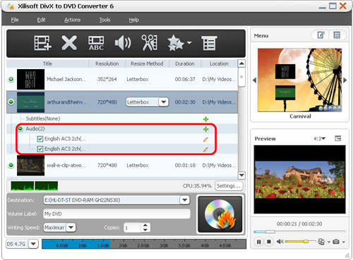 Xilisoft DivX to DVD Converter