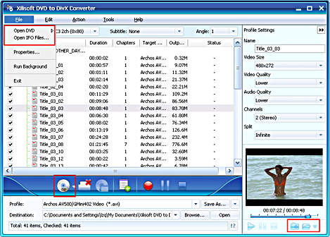 Xilisoft DVD to DivX Converter