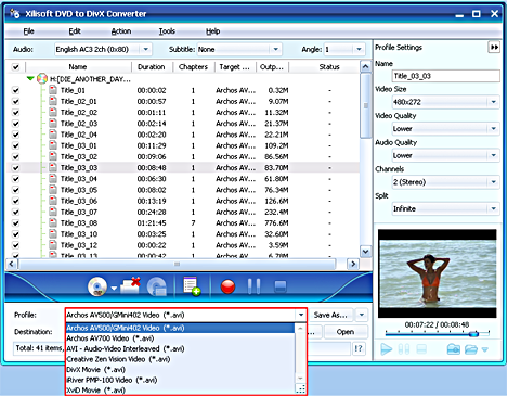 Xilisoft DVD to DivX Converter