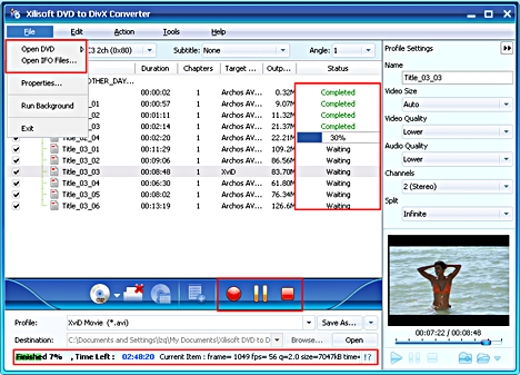 Xilisoft DVD to DivX Converter