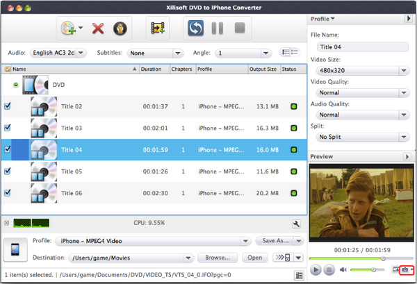 Xilisoft DVD to iPhone Converter for Mac