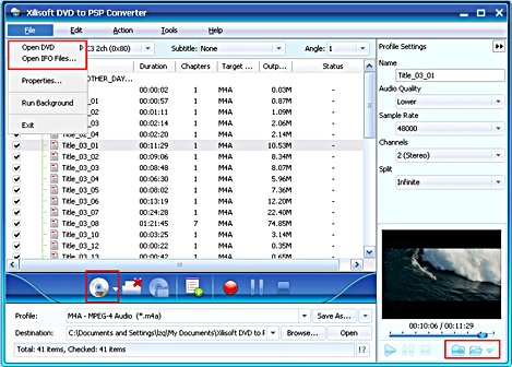 Xilisoft DVD to PSP Converter