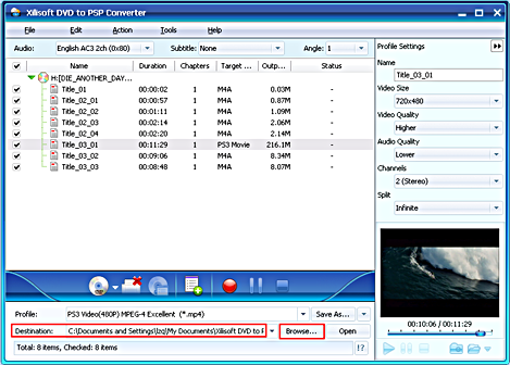 Xilisoft DVD to PSP Converter