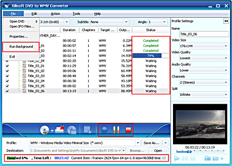 Xilisoft DVD to WMV Converter