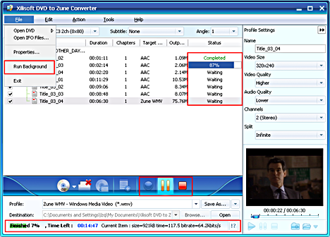 Xilisoft DVD to Zune Converter