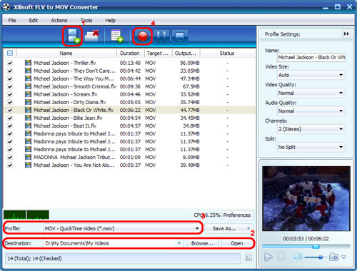 Xilisoft FLV to MOV Converter
