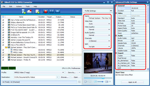 Xilisoft FLV to MPEG Converter