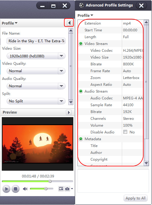 Set the destination folder
