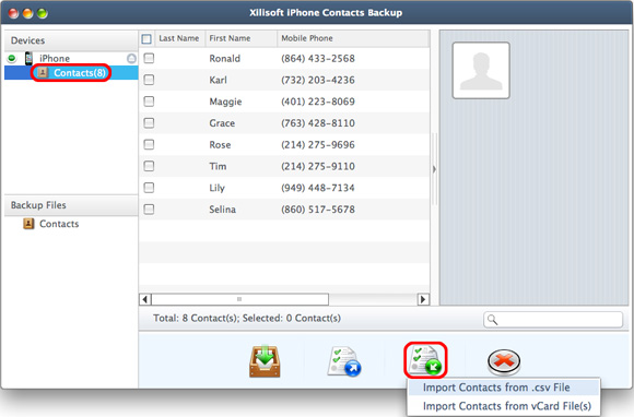 Xilisoft iPhone Contacts Backup for Mac