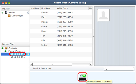 Xilisoft iPhone Contacts Backup for Mac