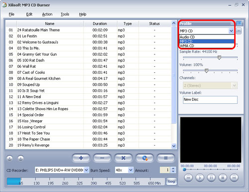 Xilisoft MP3 CD Burner