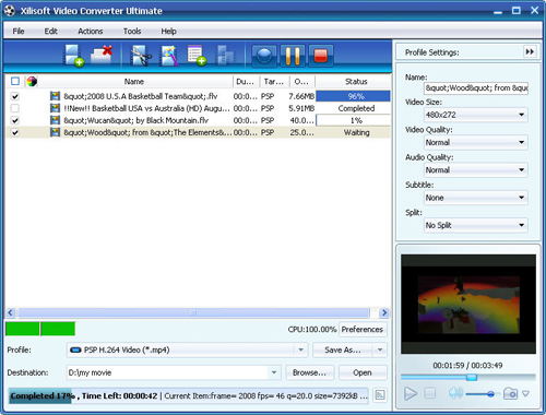 Convert FLV to PSP, FLV to PSP converter, video converter