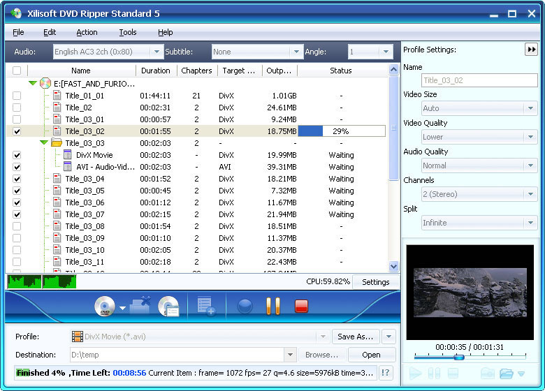 Xilisoft DVD to Video Standard