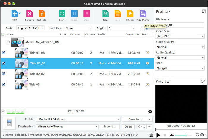 Xilisoft DVD to Video for Mac