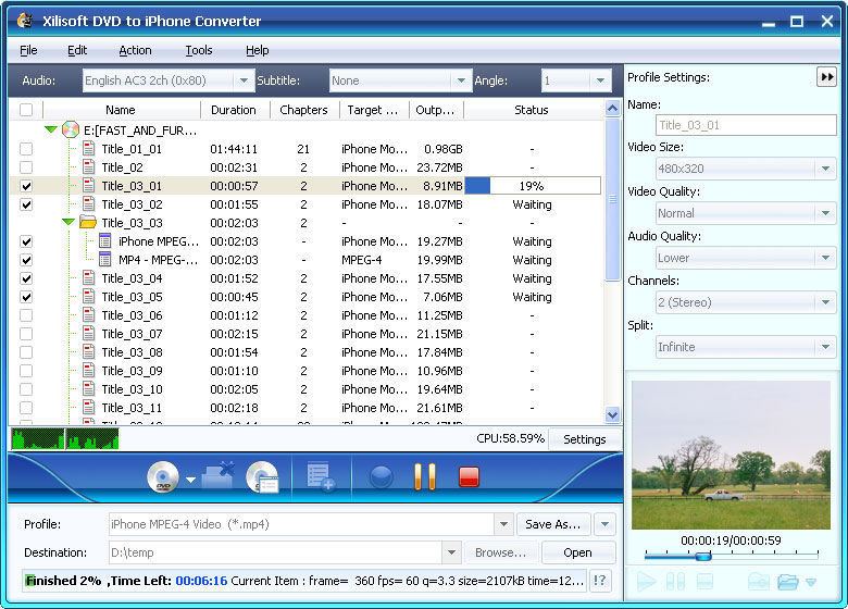 Xilisoft DVD to iPhone Converter - convert DVD to iPhone, convert DVD to iPhone