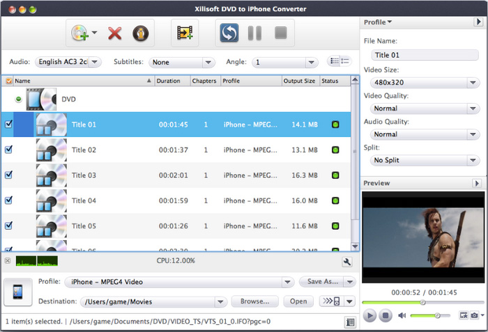 Xilisoft DVD to iPhone Converter for Mac 