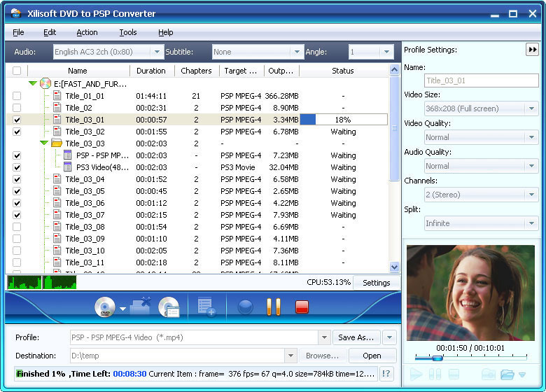 Xilisoft DVD to PSP Converter - PSP converter