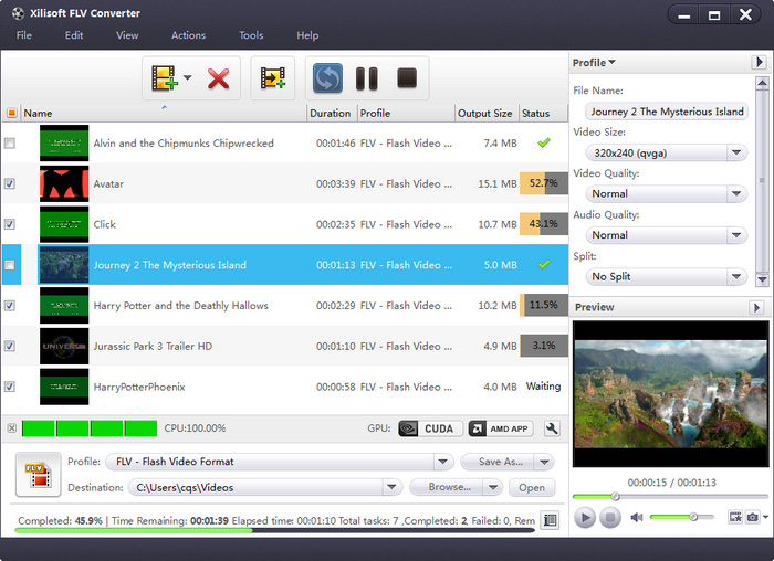 Xilisoft FLV Converter - AVI to FLV converter